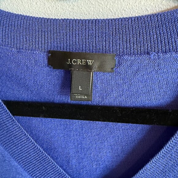 J.Crew Womens Blue V-Neck 100% Merino Wool Sweater Lightweight Cozy Cottagecore - Picture 8 of 10